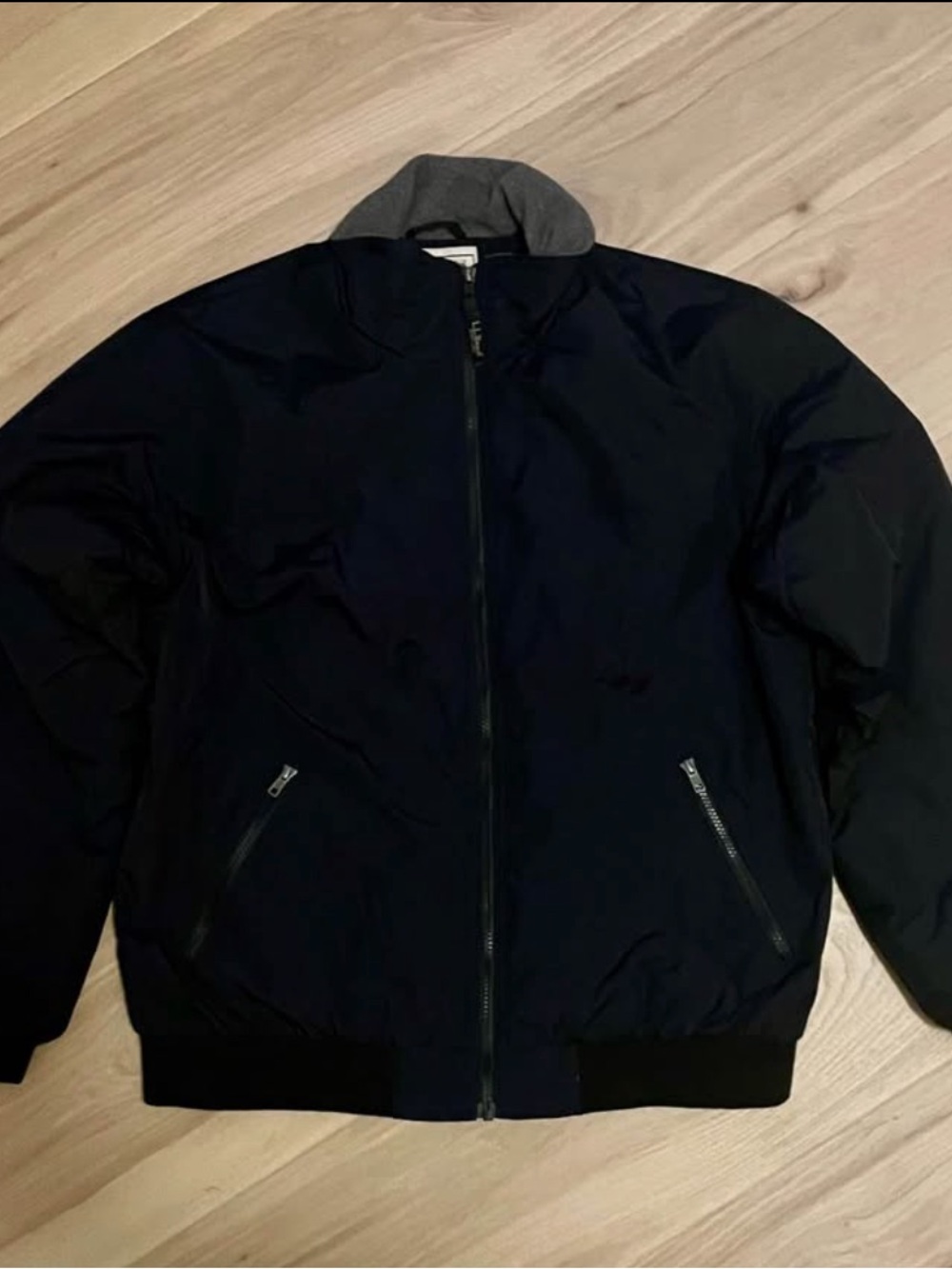 Men's Black LL BEAN Bomber Jacket - Classic Zip Front
